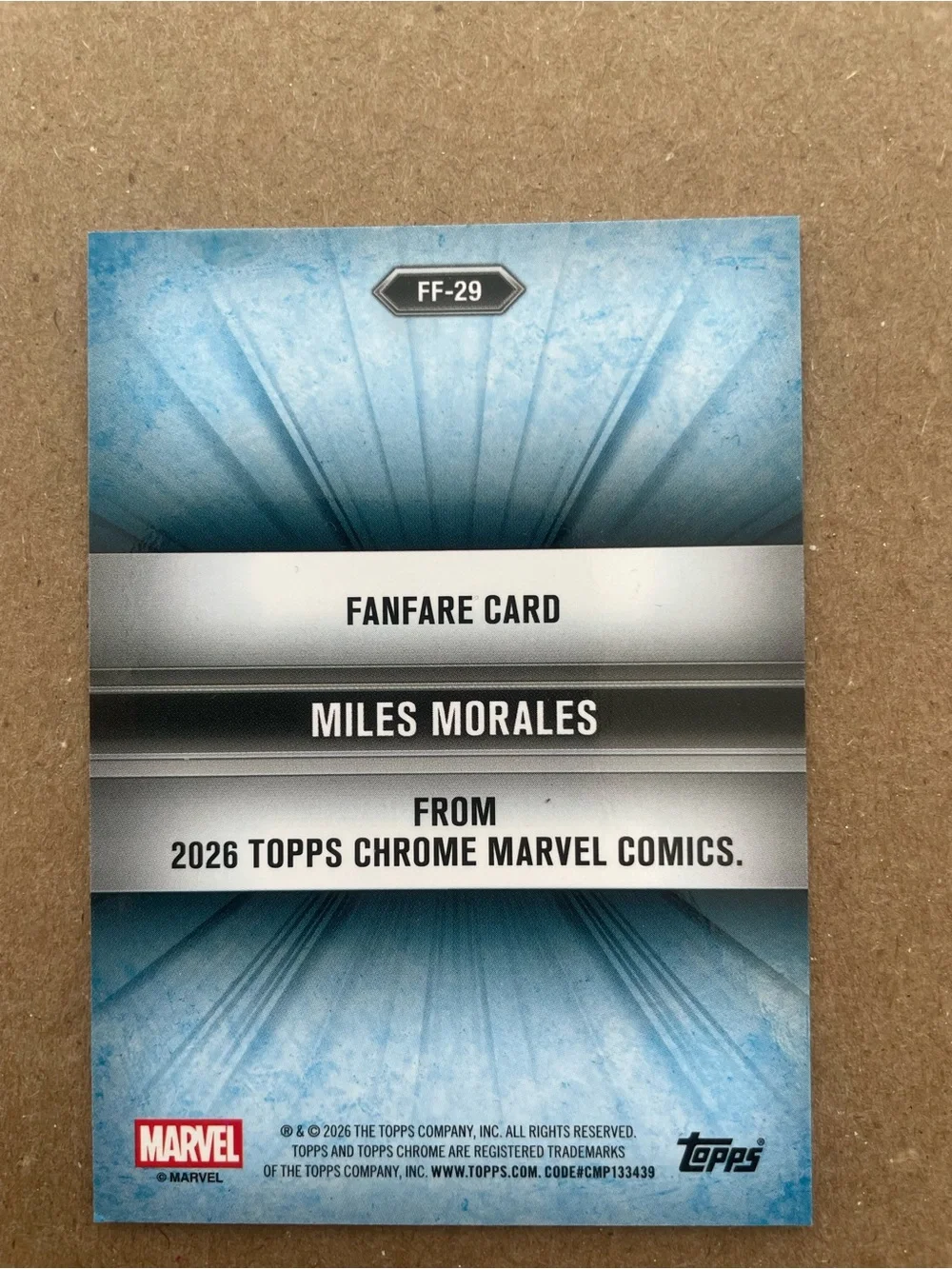 2026 Topps Chrome Marvel Miles Morales FANFARE #FF-29 GC0445